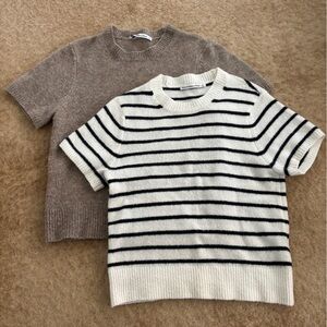 Abercrombie & Fitch Striped and Solid Sweater Duo